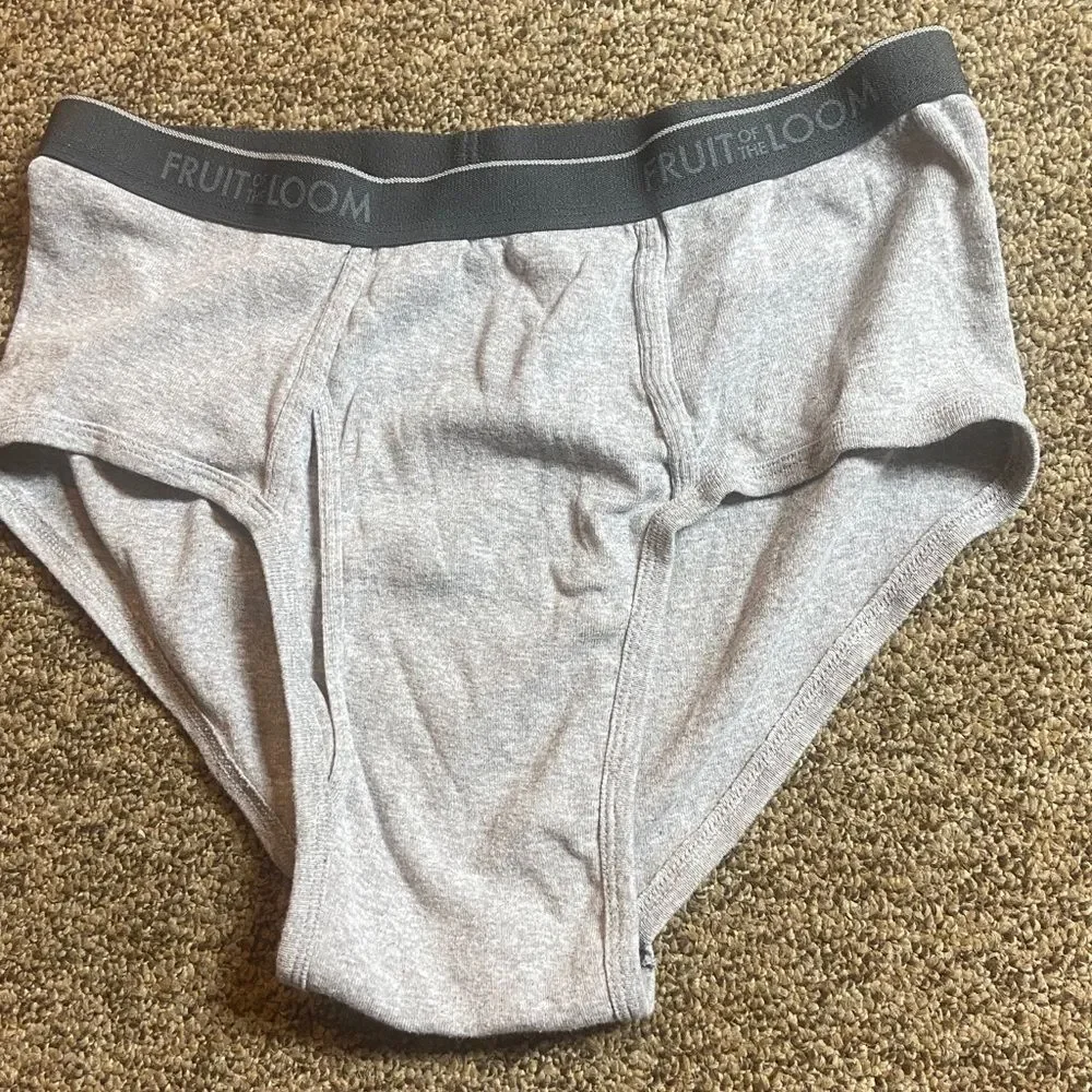George Men’s Red Briefs with Light Gray Waistband Size XL (40-42) The Fruit Loom